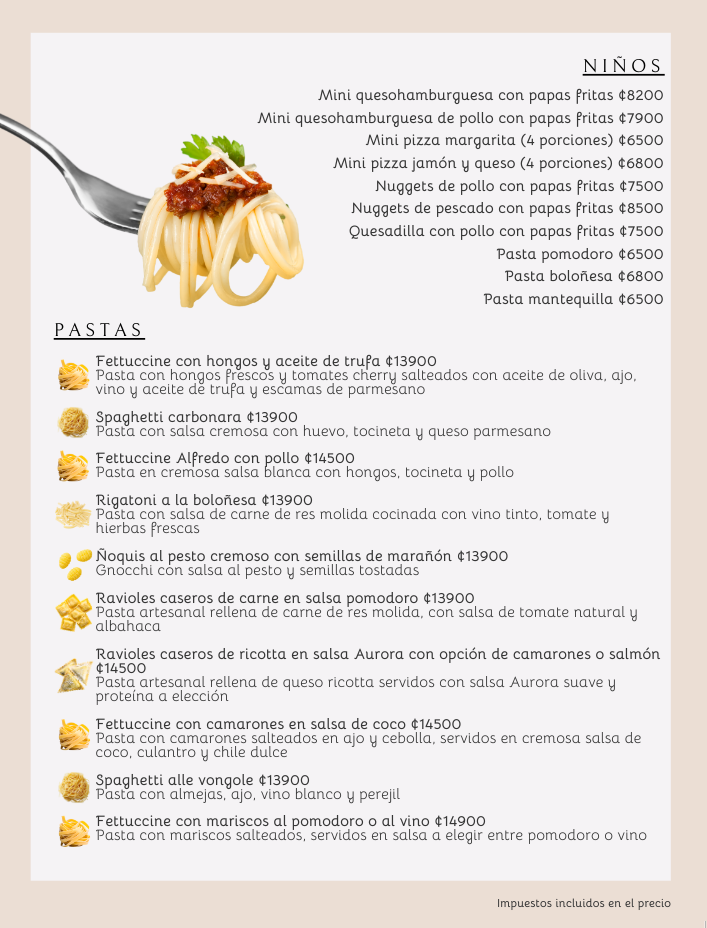Niños y Pastas