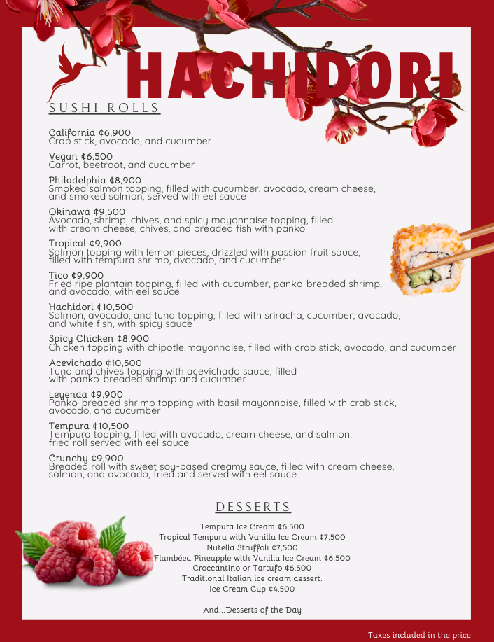 Sushi Rolls & Desserts